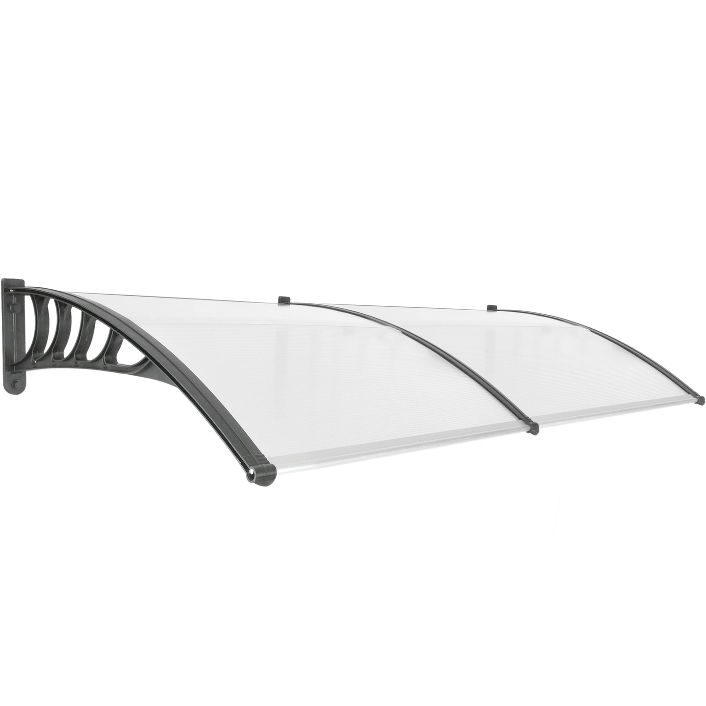 Tejadillo De Protección 200x90cm Marquesina Para Puertas Y Ventanas Negro_0