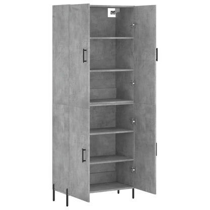 Aparador Alto Madera Contrachapada Gris Hormigón 69,5x34x180 Cm_3