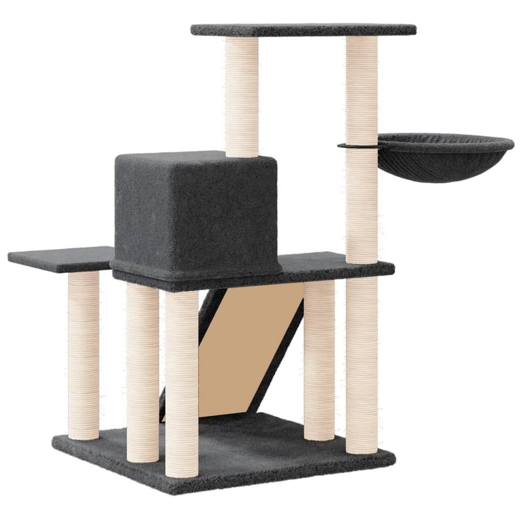Vidaxl Rascador Para Gatos Con Postes De Sisal Gris Oscuro 82 Cm_4