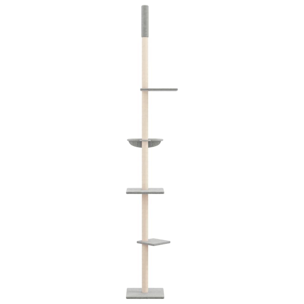 Vidaxl Árbol Rascador Gatos Suelo A Techo Gris Claro 263,5-289,5 Cm_3