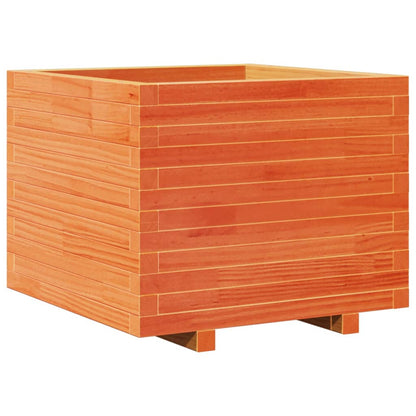 Jardinera Madera Maciza De Pino Marrón Cera 60x60x49,5 Cm_0