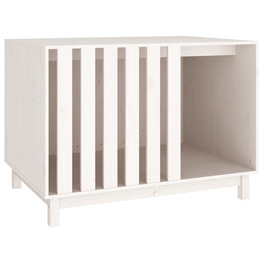 Cama Para Perros Madera Maciza De Pino Blanco 100x70x72 Cm_0