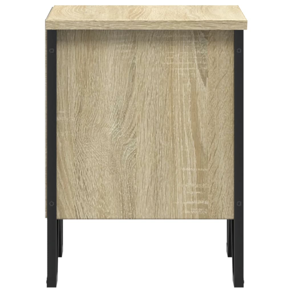 Mesita De Noche Madera De Ingeniería Roble Sonoma 40x30x40 Cm_4