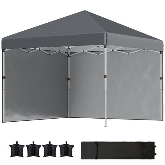 Outsunny Carpa Plegable 3x3 M Altura Ajustable Y Bolsa De Transporte Gris Oscuro_0