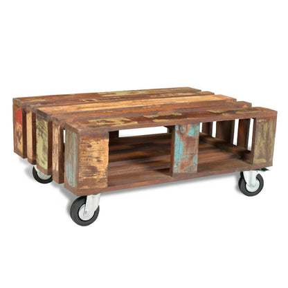 Mesa De Centro Con 4 Ruedas Madera Reciclada_1
