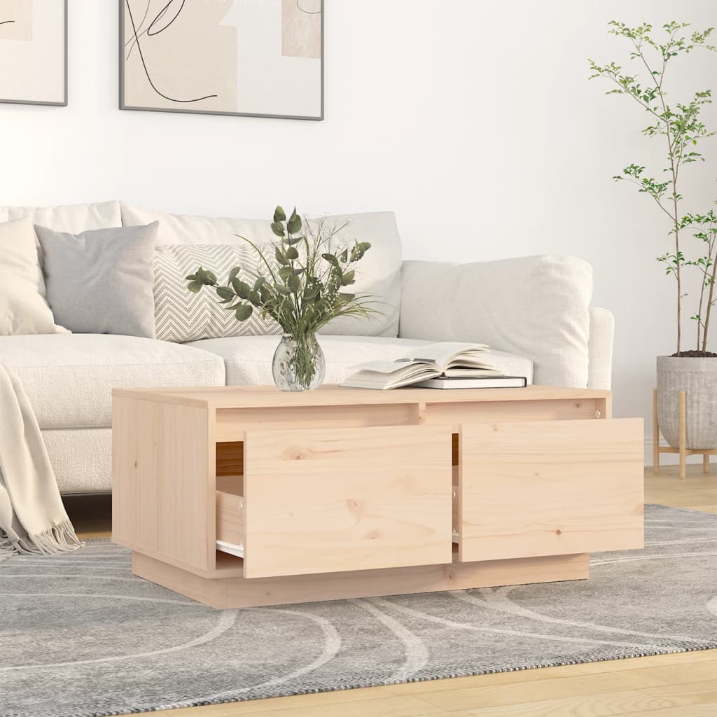 Mesa De Centro De Madera Maciza De Pino 80x50x35 Cm_1
