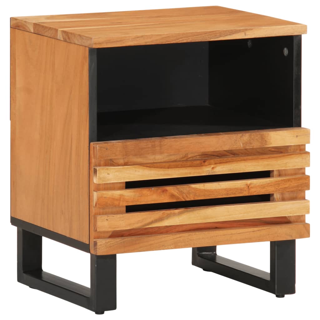 Mesitas De Noche 2 Uds Madera Maciza De Acacia 40x34x46 Cm_0
