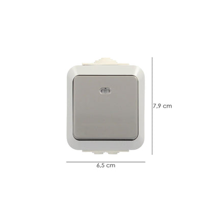 Pulsador Oryx Con Luz Y Tapa Gris