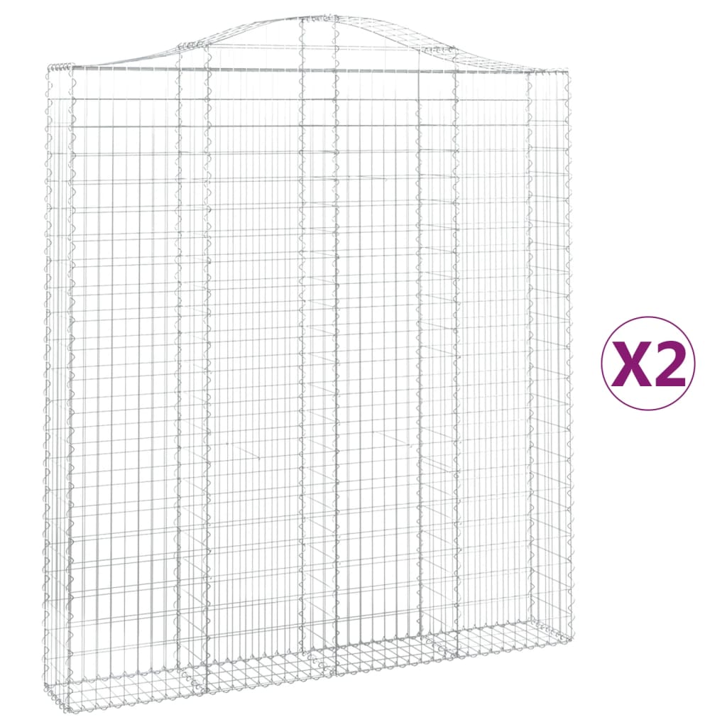 Cestas De Gaviones 2 Uds Forma De Arco Hierro 200x30x220/240 Cm_0