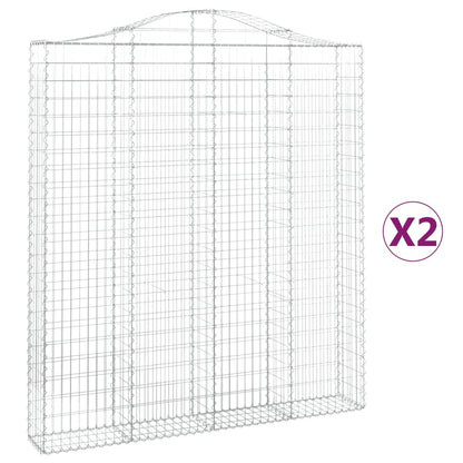Cestas De Gaviones 2 Uds Forma De Arco Hierro 200x30x220/240 Cm_0