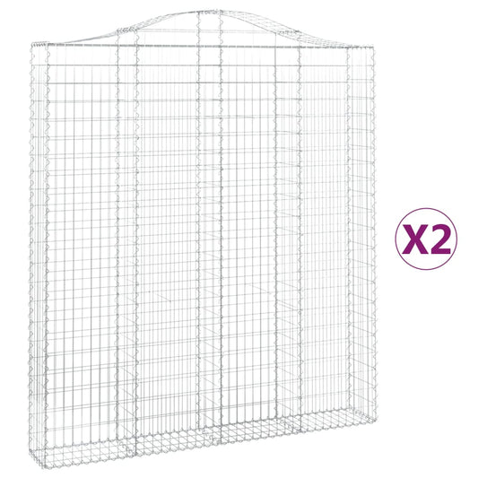 Cestas De Gaviones 2 Uds Forma De Arco Hierro 200x30x220/240 Cm_0