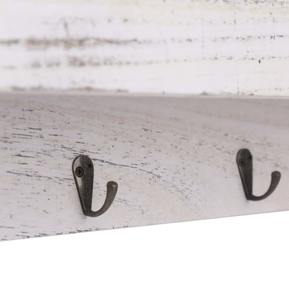 Perchero De Pared De Madera Blanco 50x10x23 Cm_4