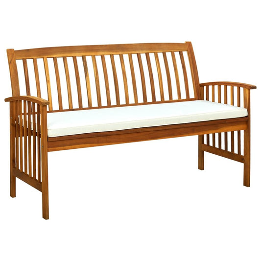 Vidaxl Banco De Jardín Con Cojín Madera Maciza De Acacia 147 Cm_0