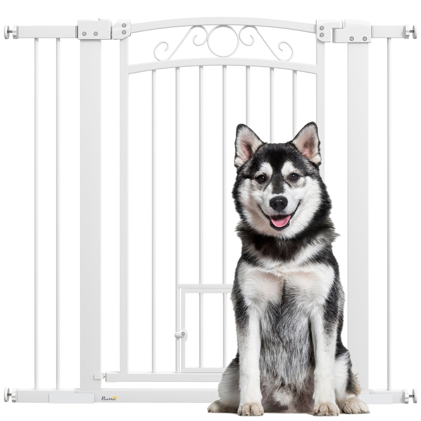 Pawhut Barrera Para Perros Con Cierre Automático_0