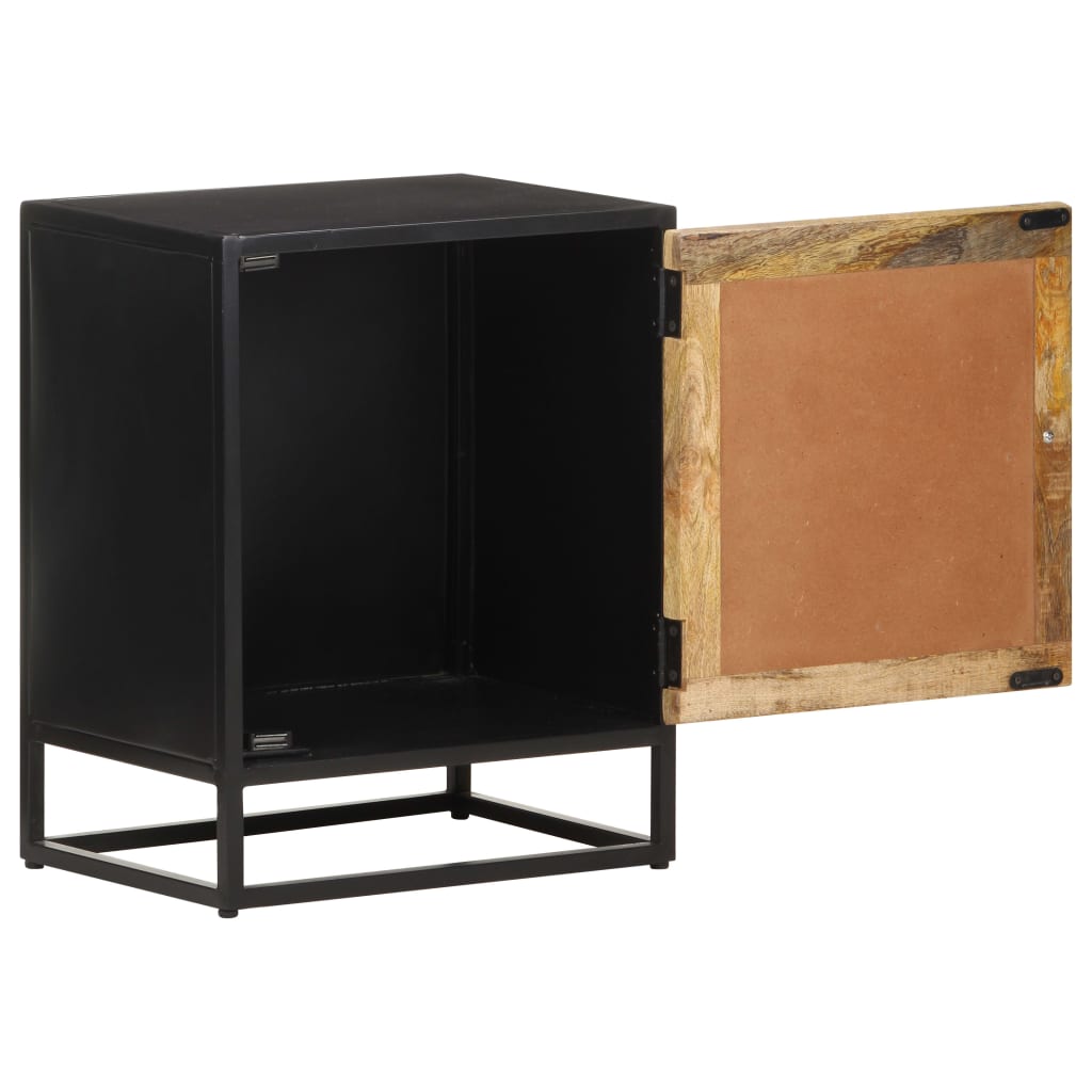 Mesita De Noche De Madera De Mango Rugosa 40x30x50 Cm_1