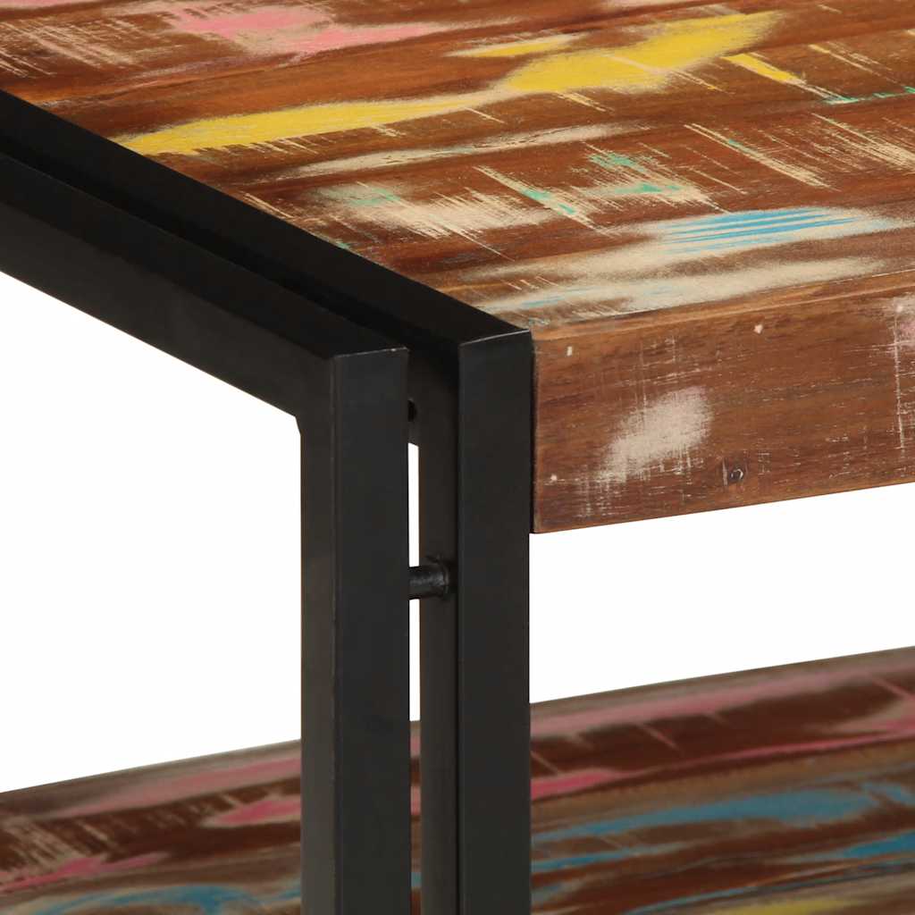 Mesa De Centro Multicolor 90x50x38 Cm Madera Maciza Reciclada_4