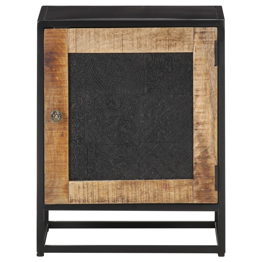 Mesita De Noche De Madera De Mango Rugosa 40x30x50 Cm_0