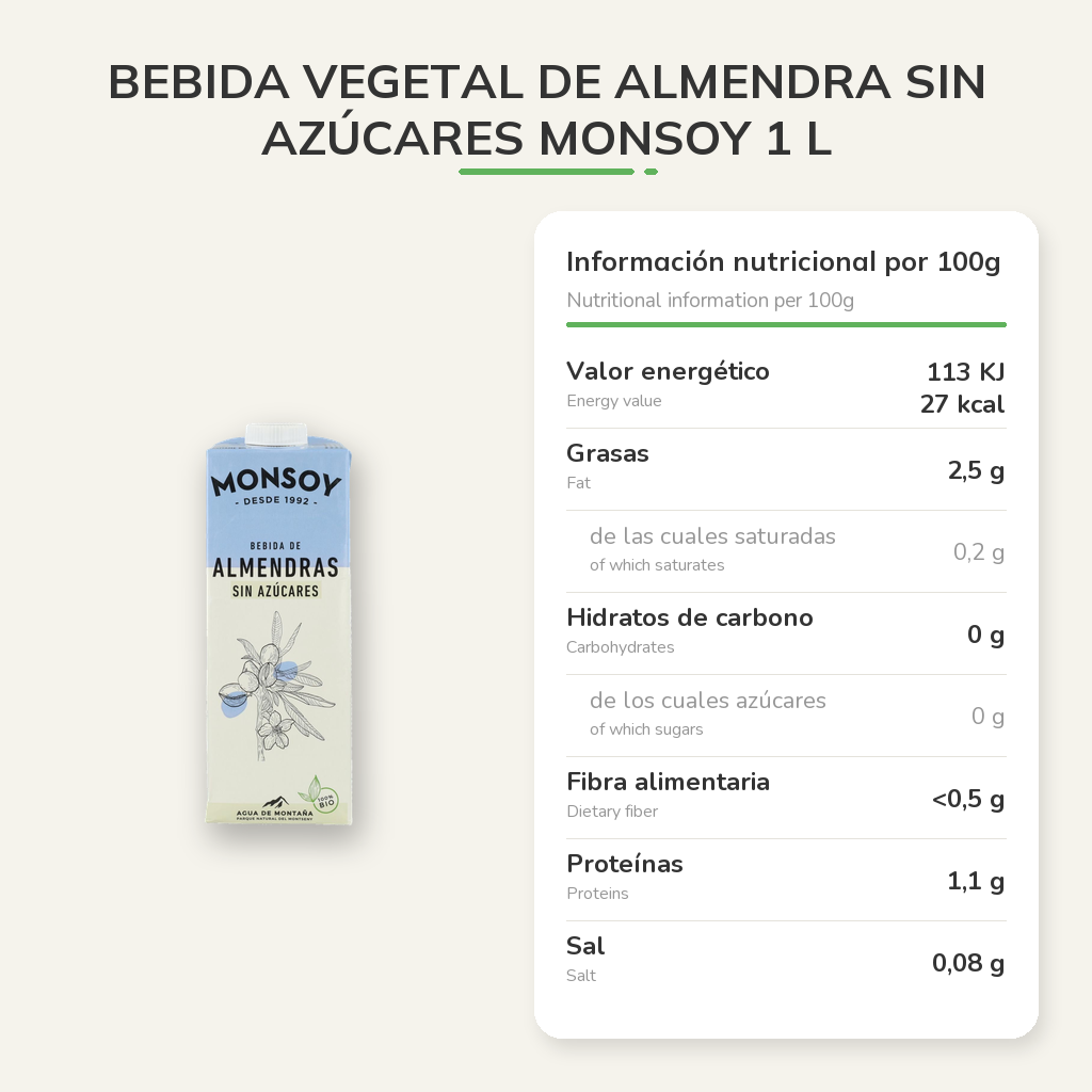 Información nutricional