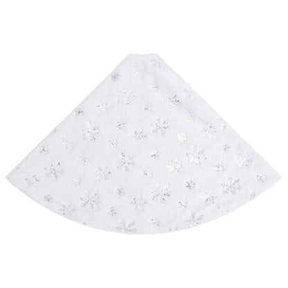 Vidaxl Falda De Árbol De Navidad De Lujo Blanca De 150 Cm De Piel Sintética_3