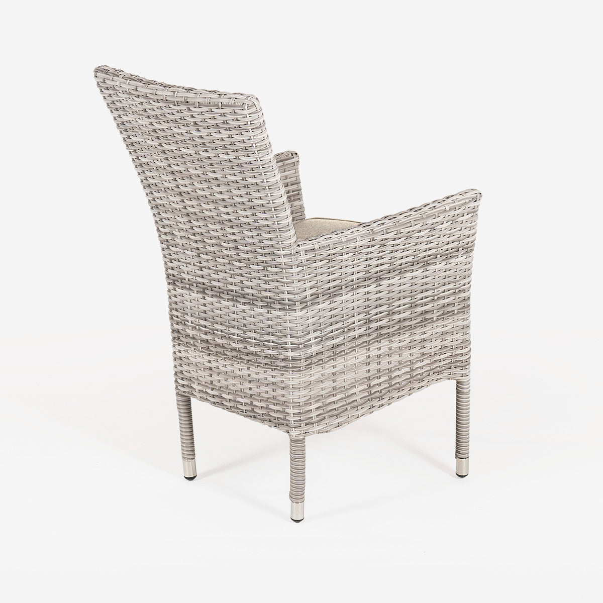 Pack 2 Sillones De Jardín, Gris Perla, Aluminio Y Ratán Sintético Plano, Color Gris Claro, Sillon:55x62x92_3