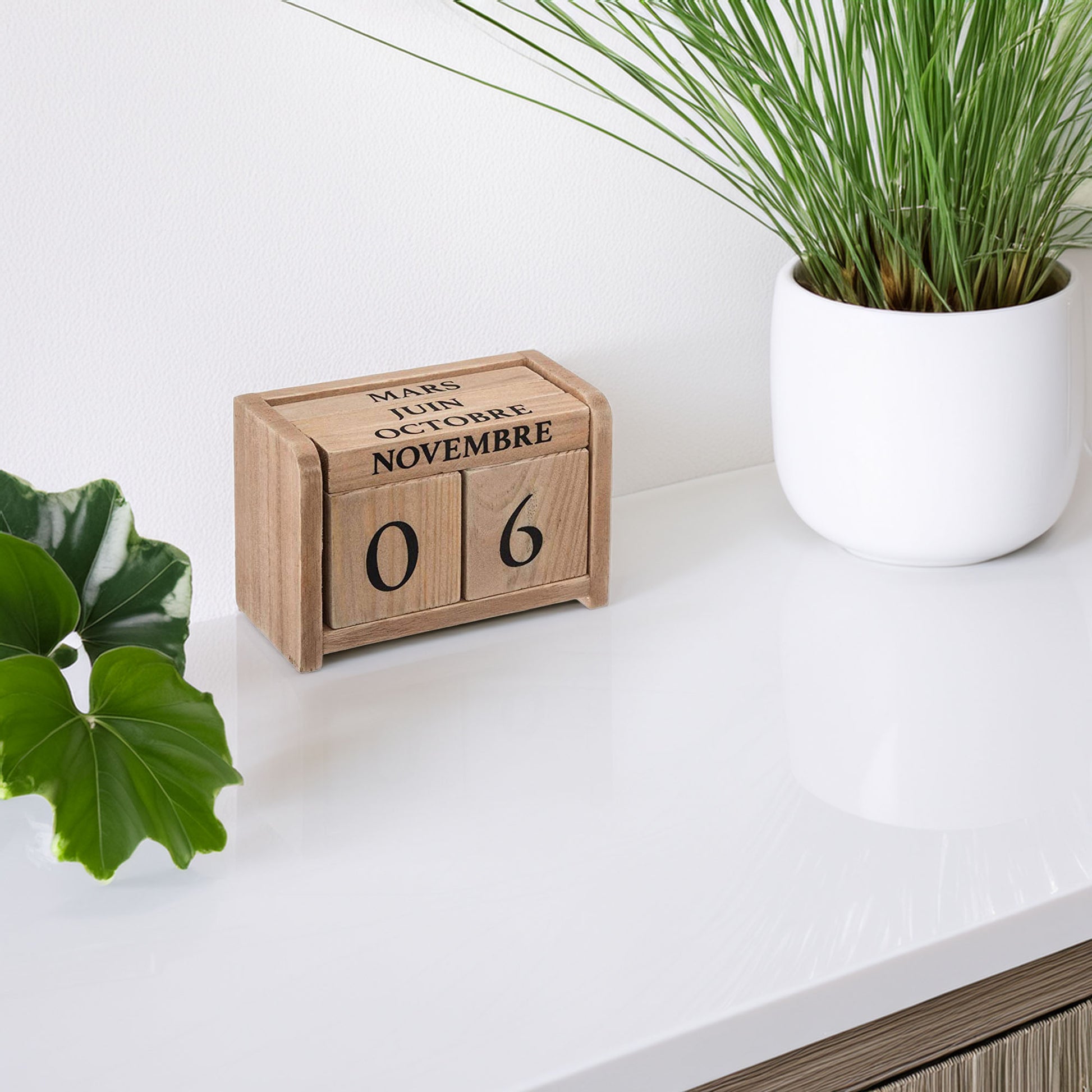 Well Home - Calendario De Madera Colonial 7,5x5x11cm