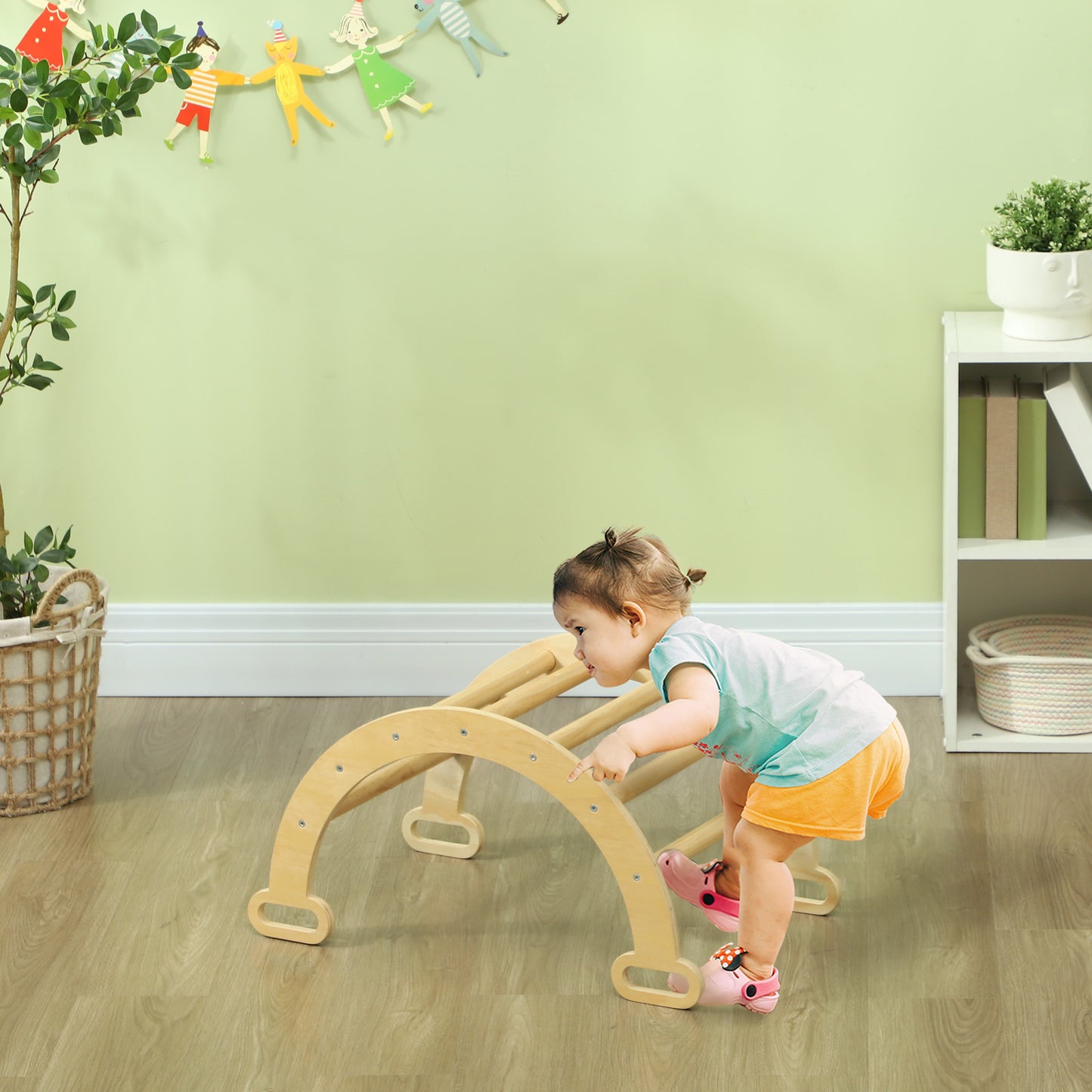 Aiyaplay Escalada Para Niños 2 En 1 Para Niños De 18-48 Meses 68x42x36cm Natural_1