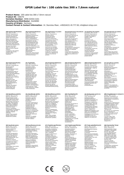 Bridas Reutilizables 300mm, 100 Unidades, Naturales