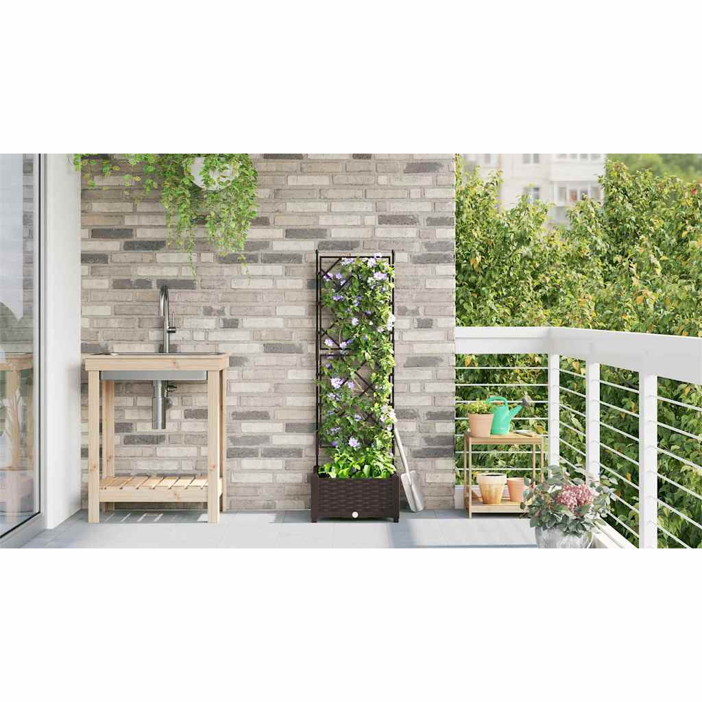 Vidaxl Maceta De Jardín Con Enrejado Marrón 40 X 40 X 125.5 Cm Pp_3