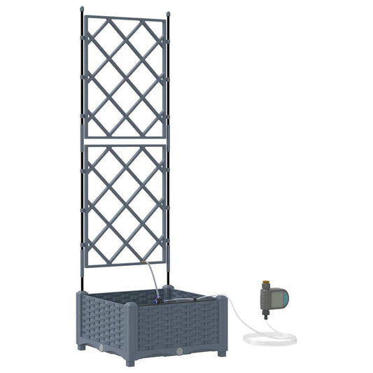 Vidaxl Jardineras Gris Claro 40 X 40 X 126 Cm Acero_0