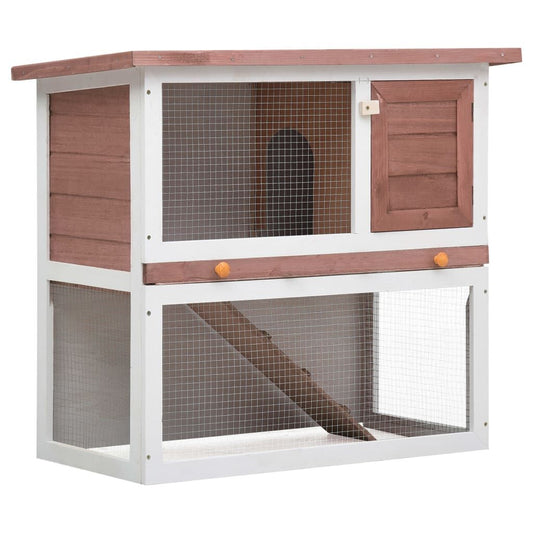 Vidaxl Jaula Conejera Con 1 Puerta Madera Marrón_0