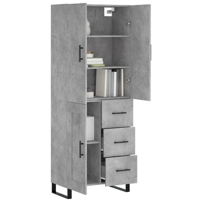 Aparador Alto Madera Contrachapada Gris Hormigón 69,5x34x180 Cm_2