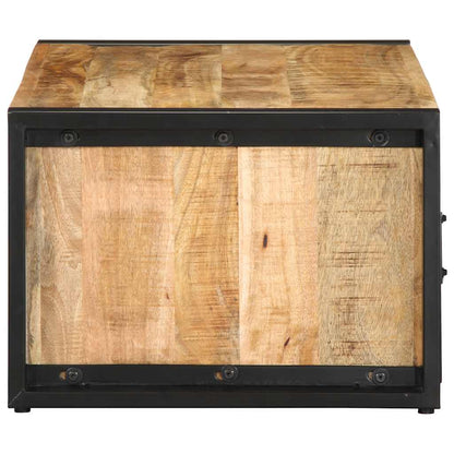 Mesa De Centro De Madera Maciza De Mango Rugosa 90x50x36 Cm_4