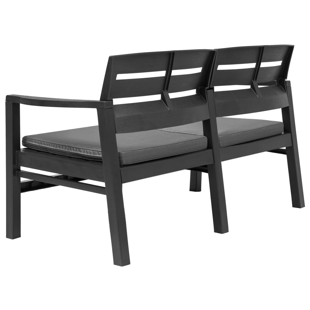 Vidaxl Juego De Muebles De Jardín 4 Piezas Plástico Gris Antracita_3