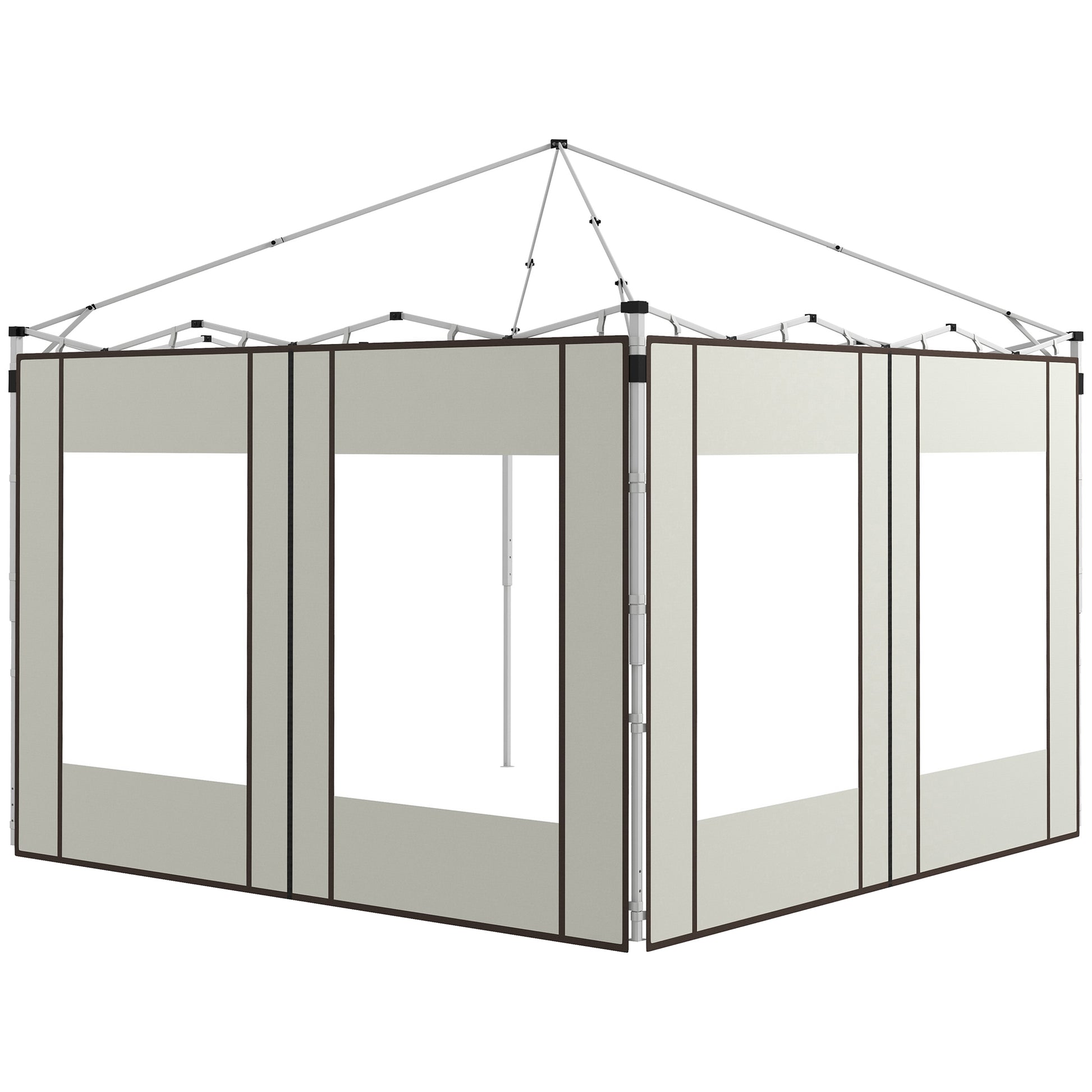Outsunny Paredes Laterales Para Carpa De 2 Paneles 295x195 Cm Crema_0