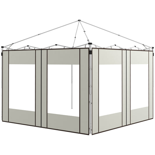 Outsunny Paredes Laterales Para Carpa De 2 Paneles 295x195 Cm Crema_0