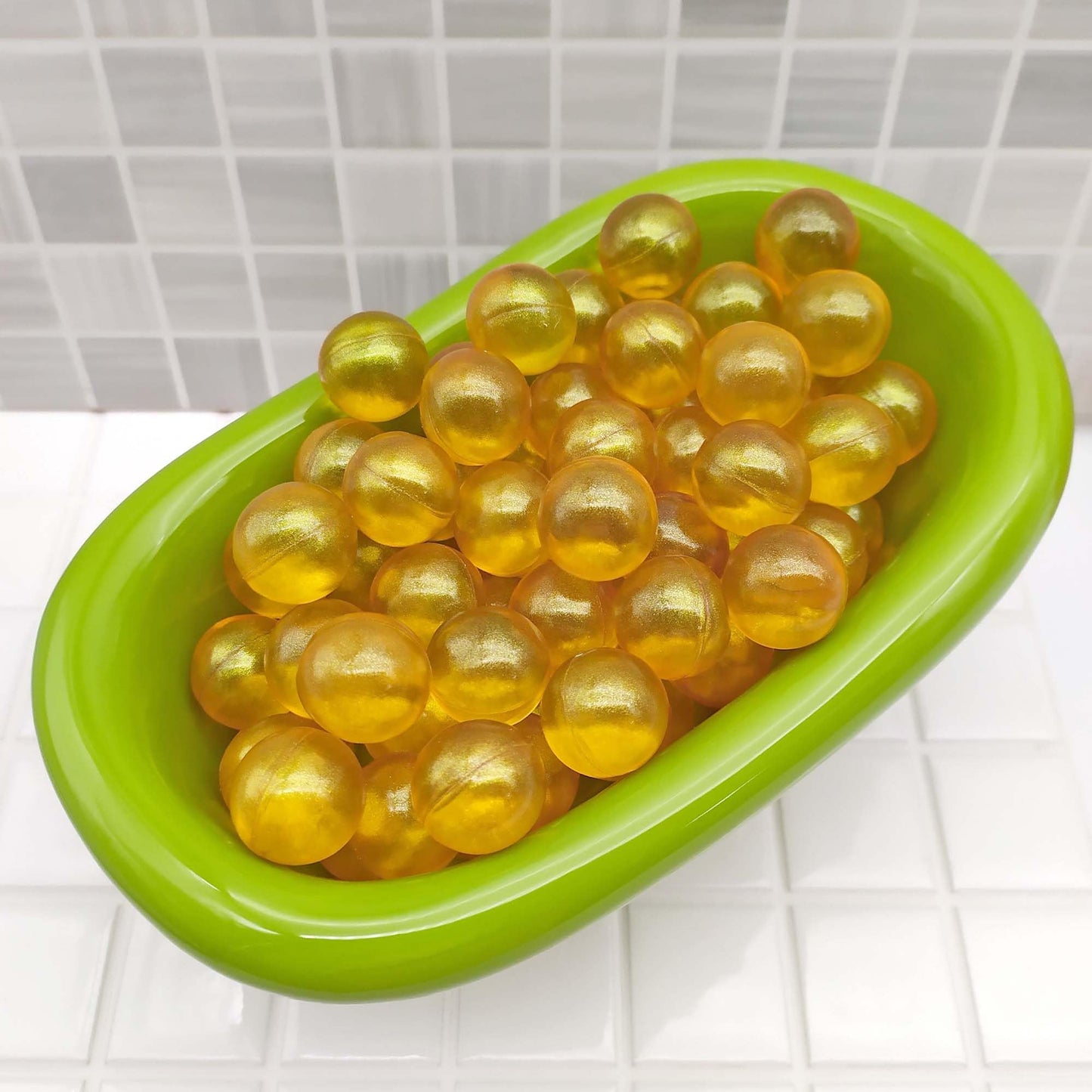 Pack 40 Perlas De Baño Aromatizada En Forma De Bola - Con Aceite De Soja - Hidratante Y Aromática - Aroma Madreselva_2