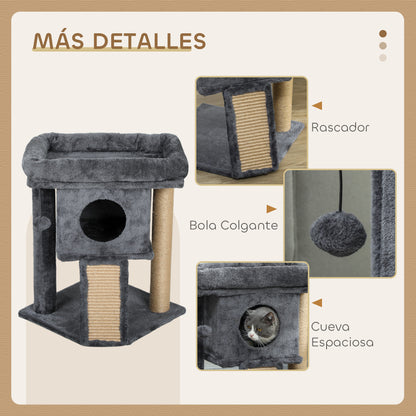 Pawhut Árbol Rascador Para Gatos Pequeños 57 Cm_4