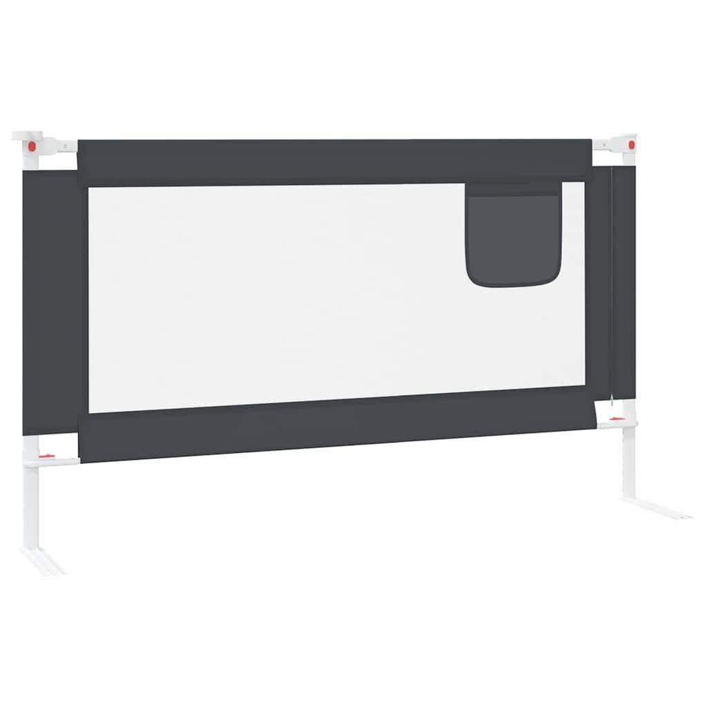 Vidaxl Barandilla De Seguridad Cama De Niño Gris Oscuro Tela 140x25 Cm_4