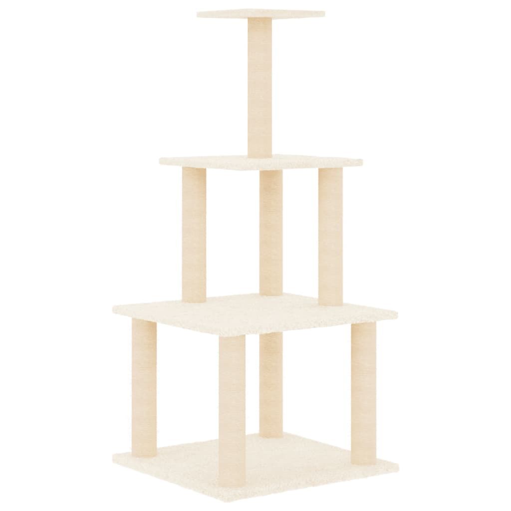 Vidaxl Rascador Para Gatos Con Postes De Sisal Color Crema 111 Cm_3