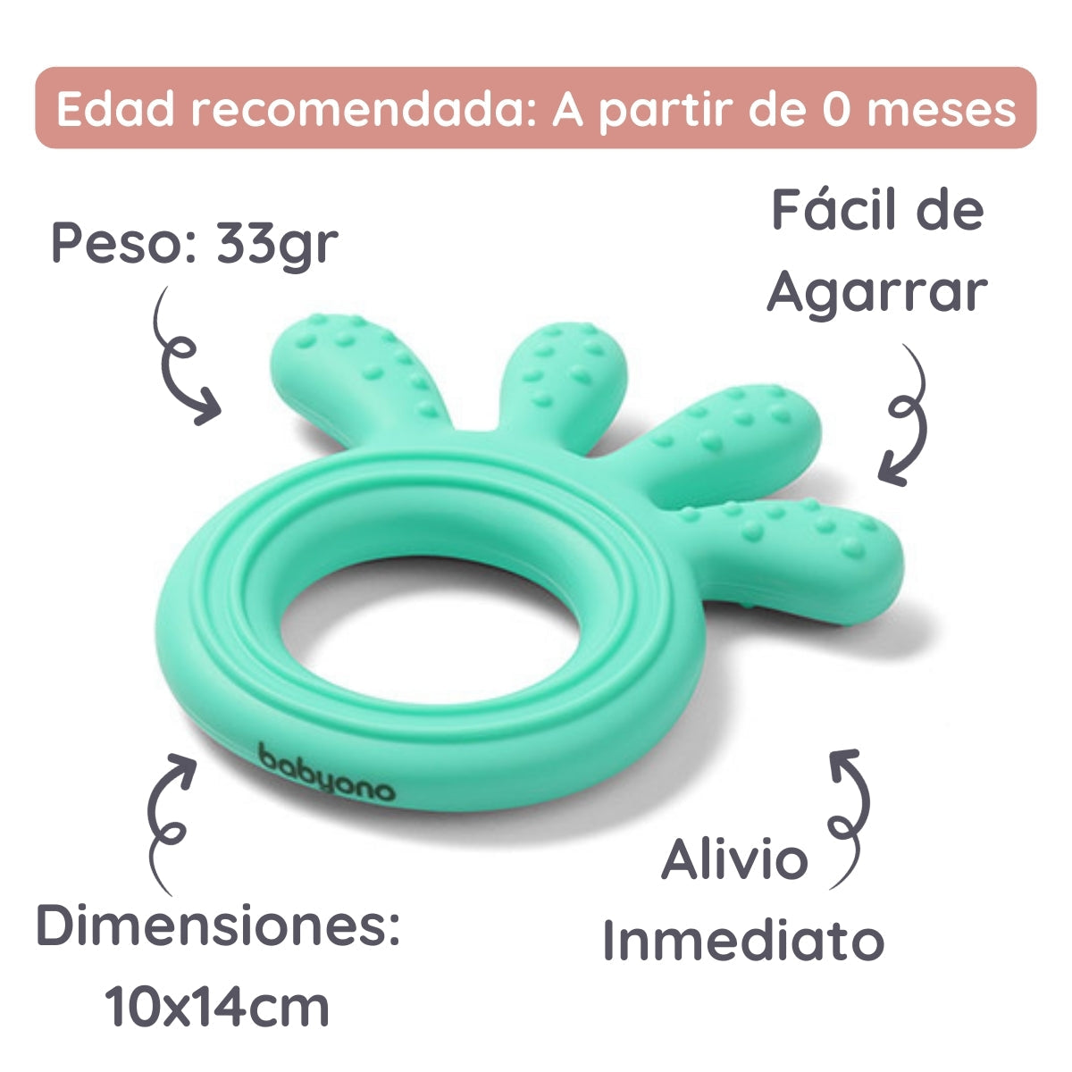 Pulpito Mordedor Texturas De Silicona Menta