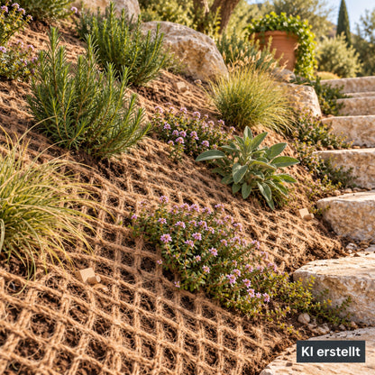 7m X 1,20m Estera De Terraplén Estera De Banco Para El Revestimiento Del Estanque Tela De Yute 500g 1,2m Br._5