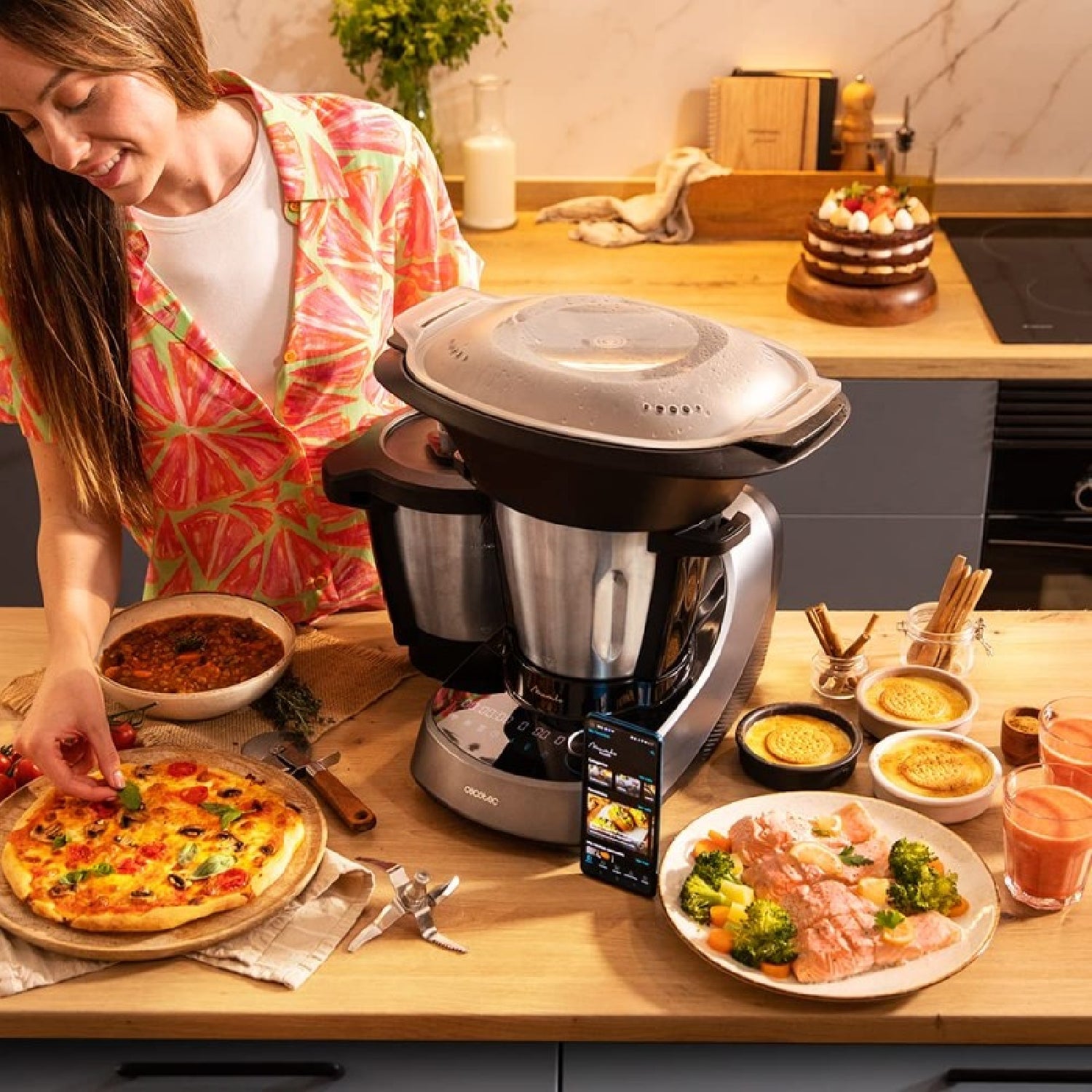 Robot De Cocina Multifunción Mambo 11090 Habana. 1600 W, 37 Funciones, App, Báscula, Jarra Antiadherente Habana Y Jarra De 3,3 Litros De Acero Inox,_1