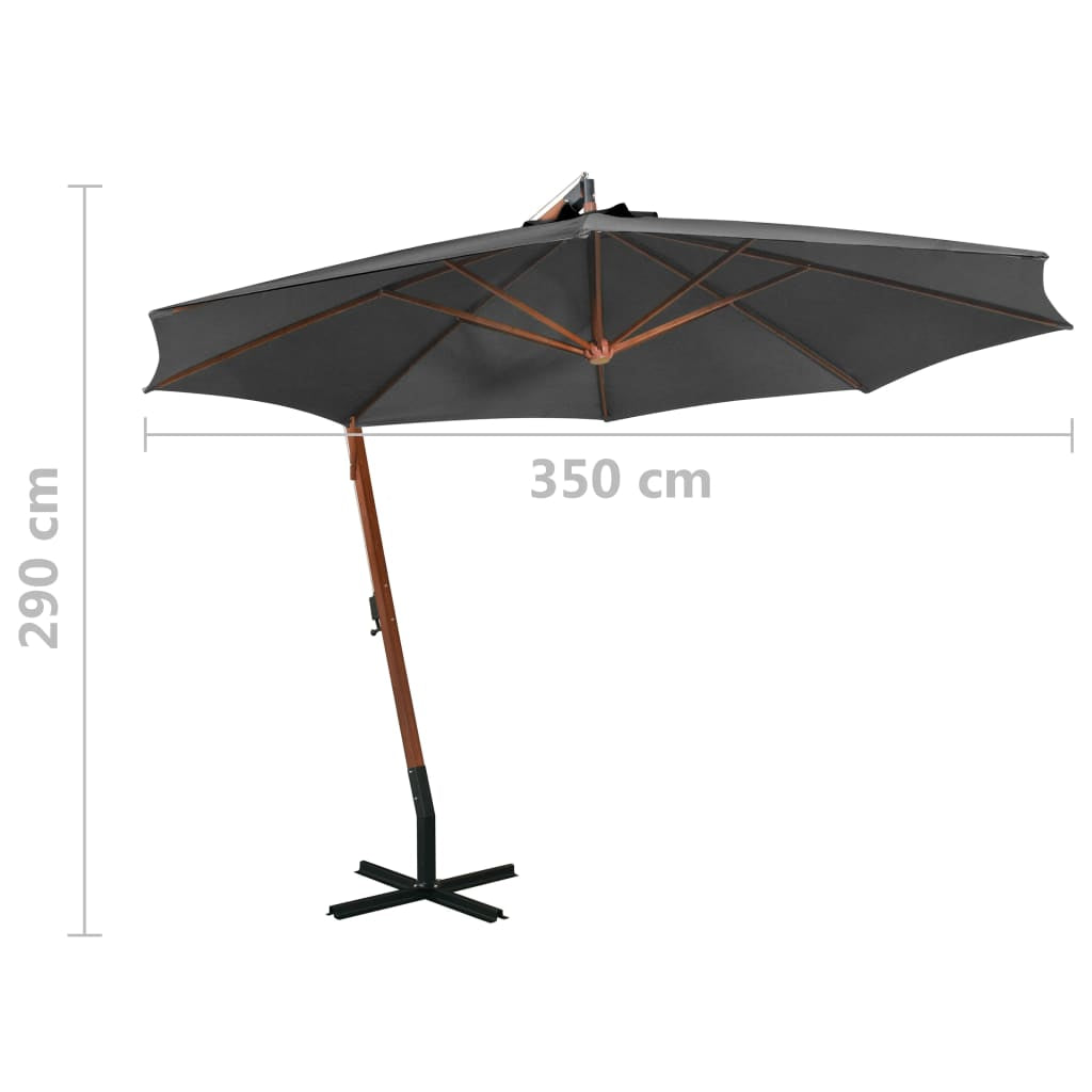 Vidaxl Sombrilla Jardín Colgante Palo Madera Abeto Antracita 3,5x2,9 M_2
