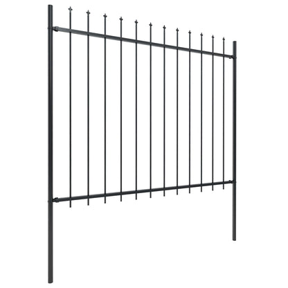 Valla De Jardín Con Puntas De Lanza Acero Negro 1,7x1,5 M / Vetonek_3