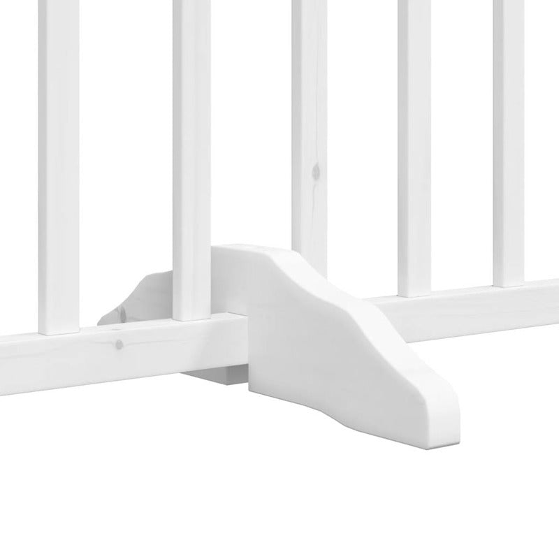 Vidaxl Puerta De Perros Plegable 6 Paneles Madera Álamo Blanca 480 Cm_5