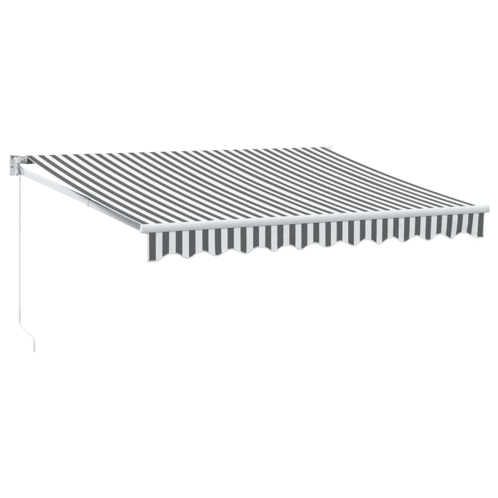 Toldo Retráctil Aluminio Y Tela Gris Antracita Y Blanco 3x2,5 M_0