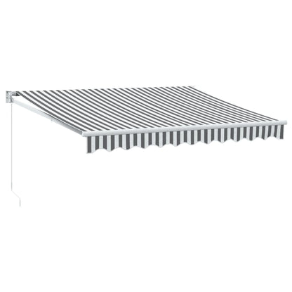 Toldo Retráctil Aluminio Y Tela Gris Antracita Y Blanco 3x2,5 M_0