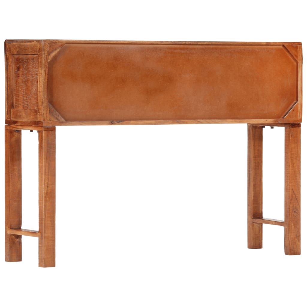 Mesa Consola Madera Maciza De Acacia Rugosa 120x32x80 Cm_1