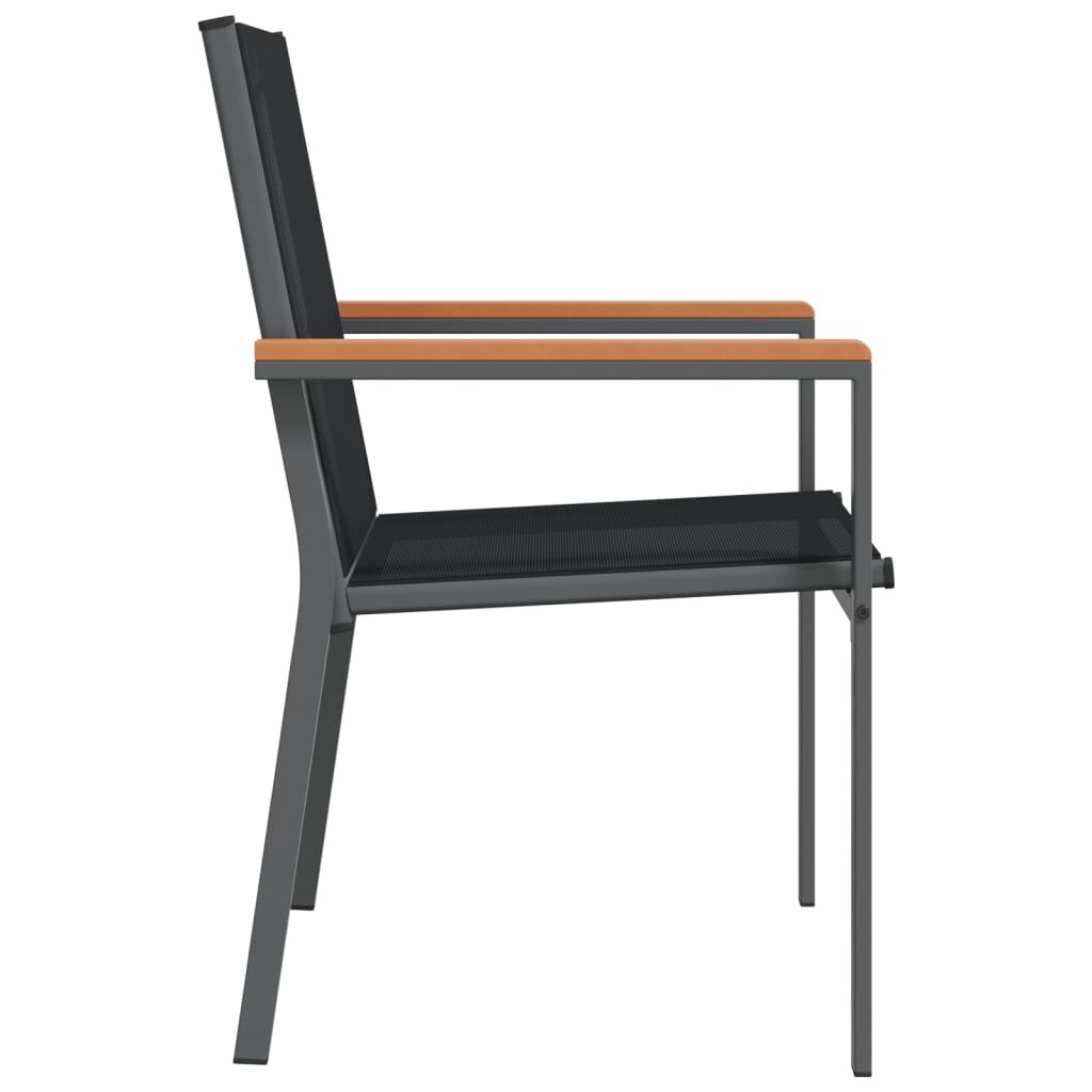 Vidaxl Sillas De Jardín 4 Uds Textilene Y Acero Negro 55x61,5x90 Cm_4
