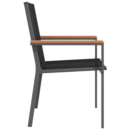 Vidaxl Sillas De Jardín 4 Uds Textilene Y Acero Negro 55x61,5x90 Cm_4